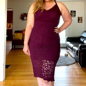 Size 00 Torrid burgundy dress